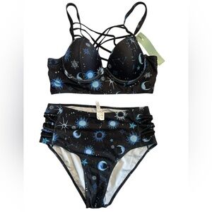 Celestial Black and Blue Bikini Set